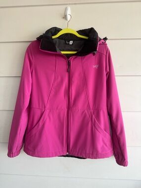 Orage Softshell Zip Jacket with Hood Sz L Pink Rose